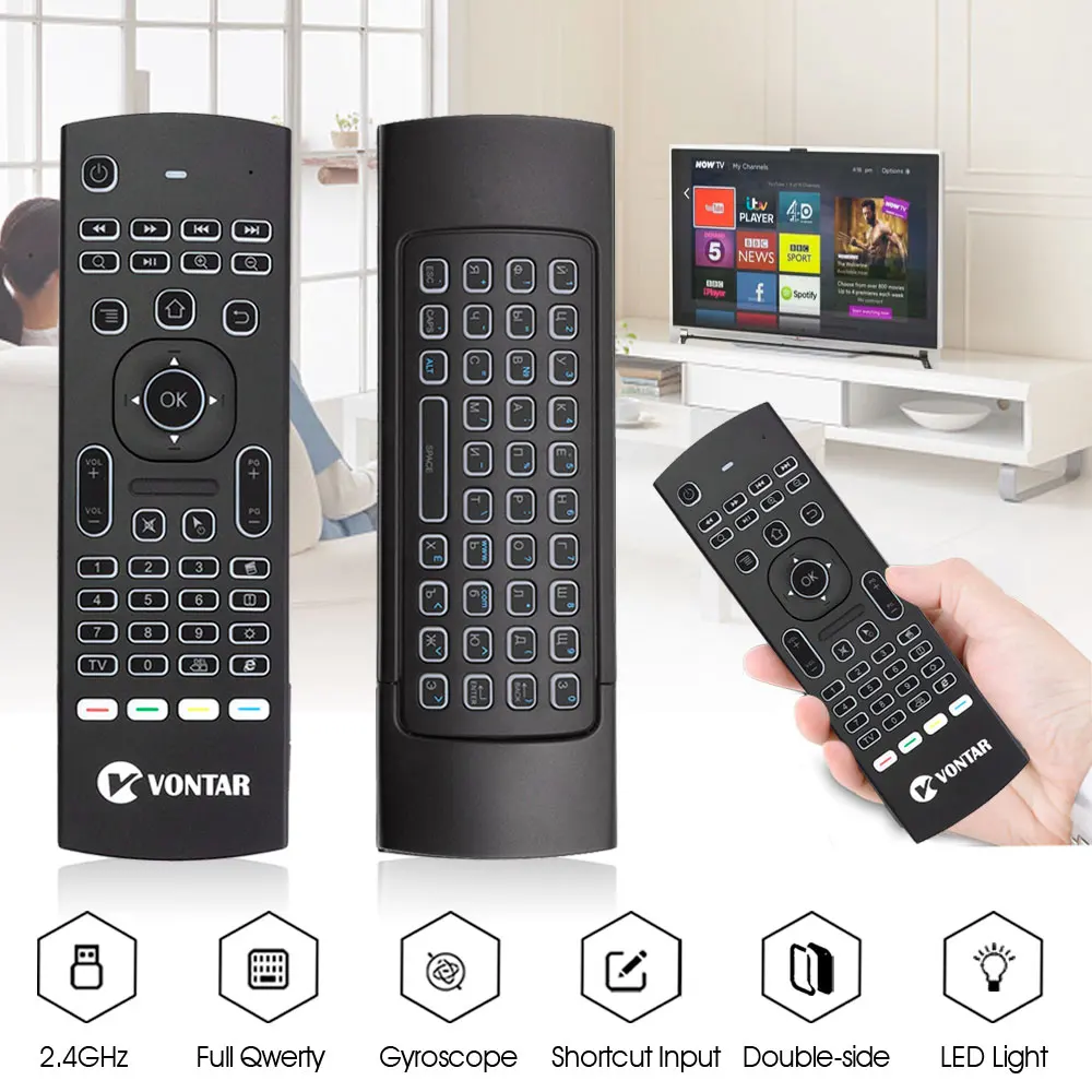 MX3 воздушная мышь с подсветкой mx3 pro мини беспроводная клавиатура умный голосовой пульт дистанционного управления 2,4G ИК-обучение для Android tv Box H96 MAX X96