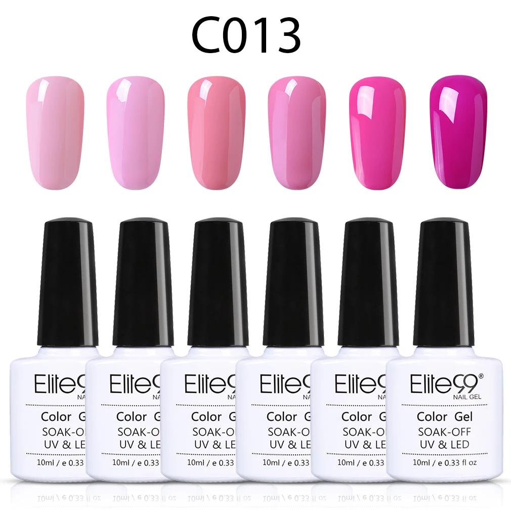 C013 Elite99 6 шт./партия 10 мл Гель-лак замачиваемый Гель-лак для ногтей телесный красный лак для ногтей УФ-гель для ногтей Полупостоянный лак для ногтей - Цвет: C013