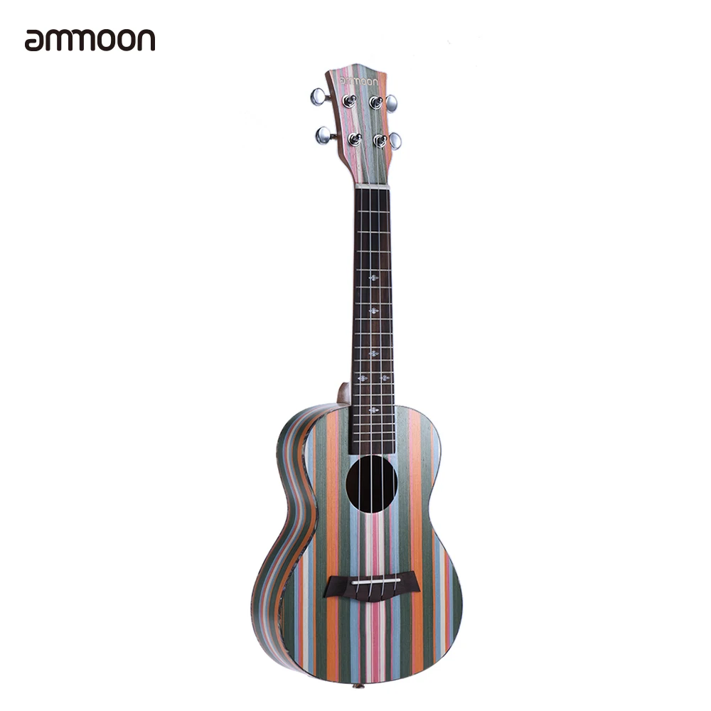 

ammoon Colorized 24" Acoustic Soprano Ukulele Ukelele Uke Wooden 18 Frets 4 Strings Okoume Neck Rosewood Fingerboard