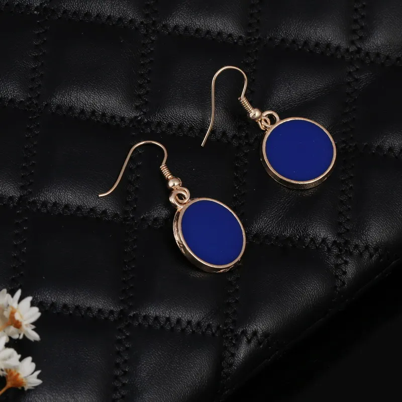 Изящный темно синий набор украшений для женщин позолоченная цепочка ожерелье 2