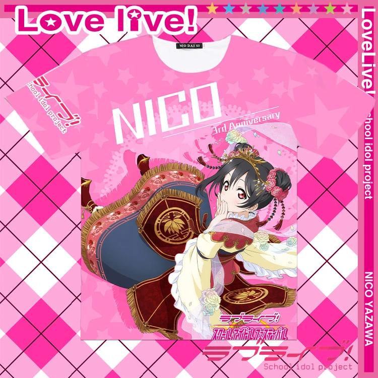 Новое поступление мужская и женская футболка аниме Love live Kotori Minami Eli Ayase косплей