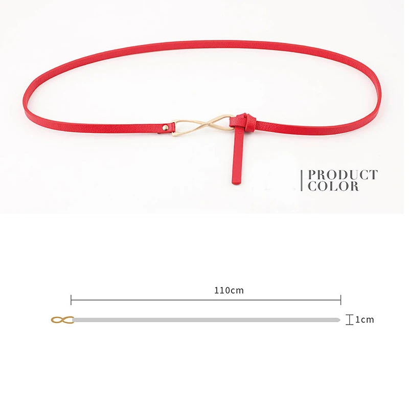 

Double-sided knotted belt network explosion models ladies fashion Korean version of the small belt thin belt multi-color belt