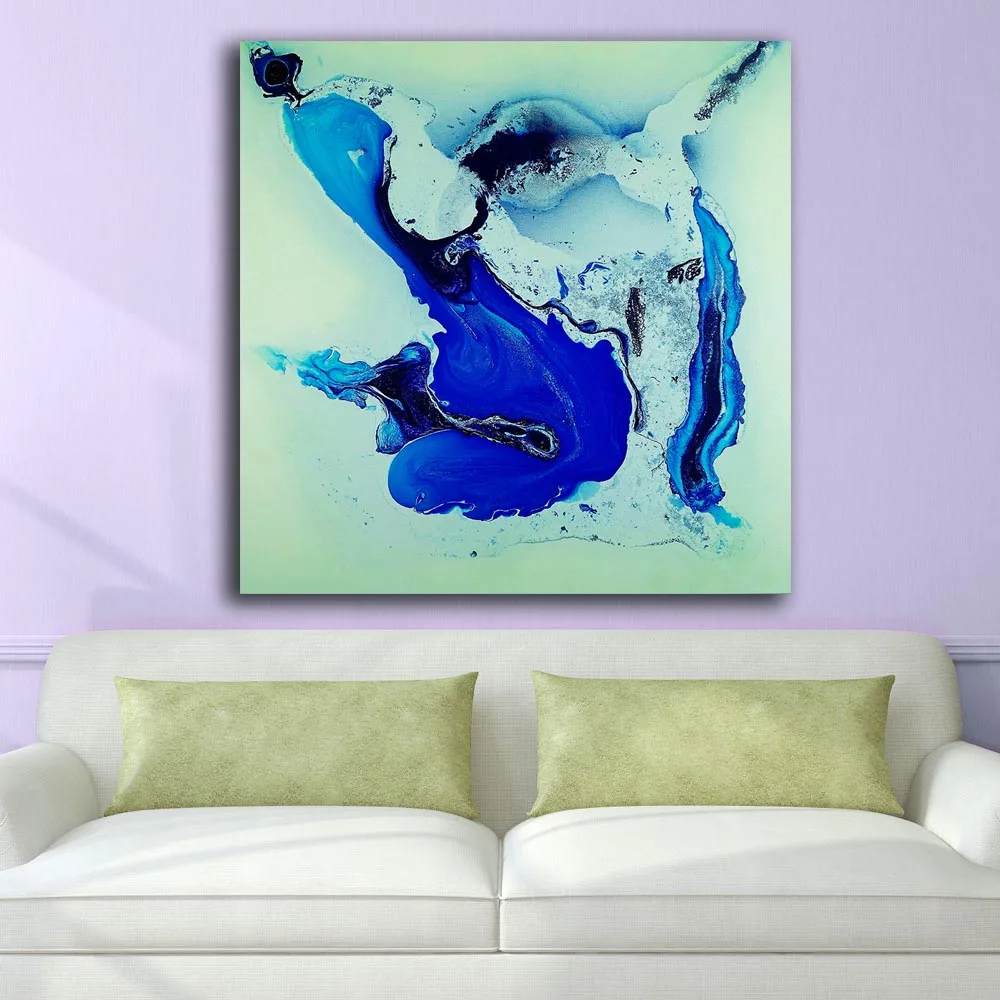 Модная масляная живопись Aqua Series I Paiting домашний декор на холсте современное