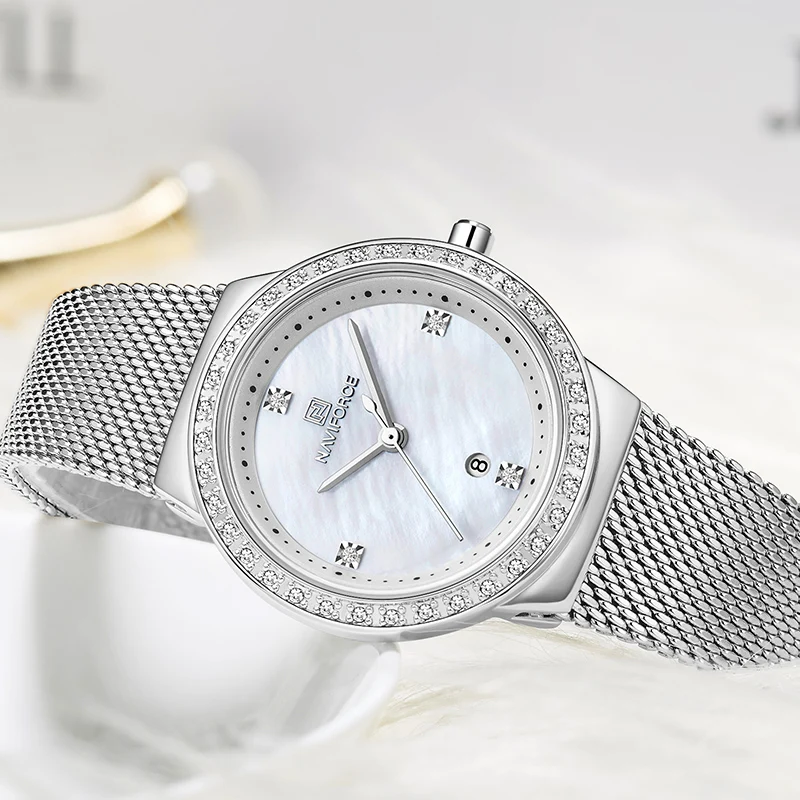 Relogio Feminino Для женщин часы naviforce Топ Роскошные брендовые Модные женские кварцевые