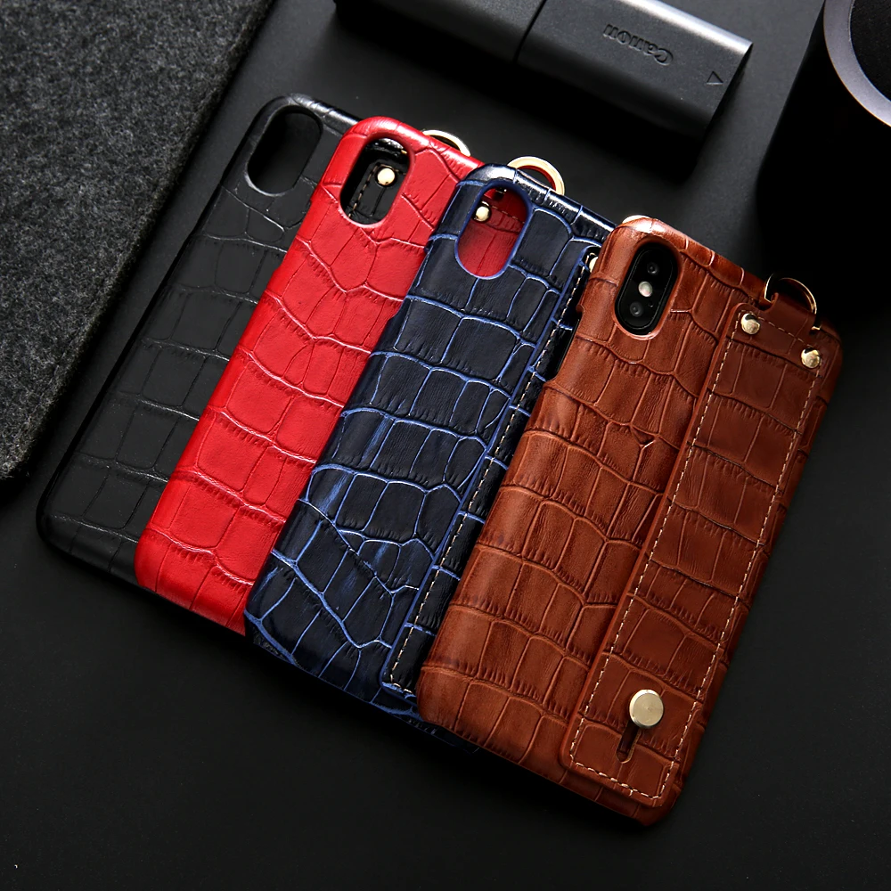 Чехол для iPhone XS MAX Крокодиловая текстура натуральная кожа задняя крышка ручной