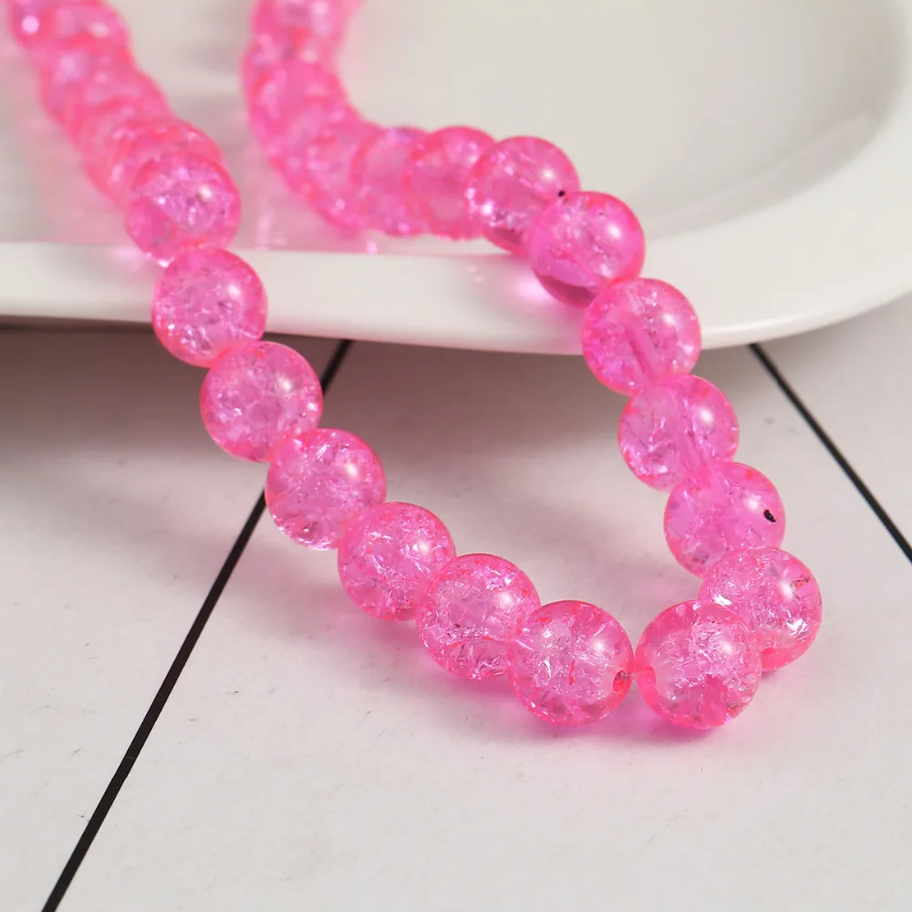 DoreenBeads 50 шт розовые круглые стеклянные шарики 10 мм|glass round beads|beads 10mmround beads |