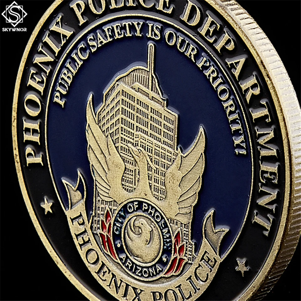 The Archangel Saint Michael Patron saint of Law Enforcement Arizona Phoenix Police Department Challenge Coin |