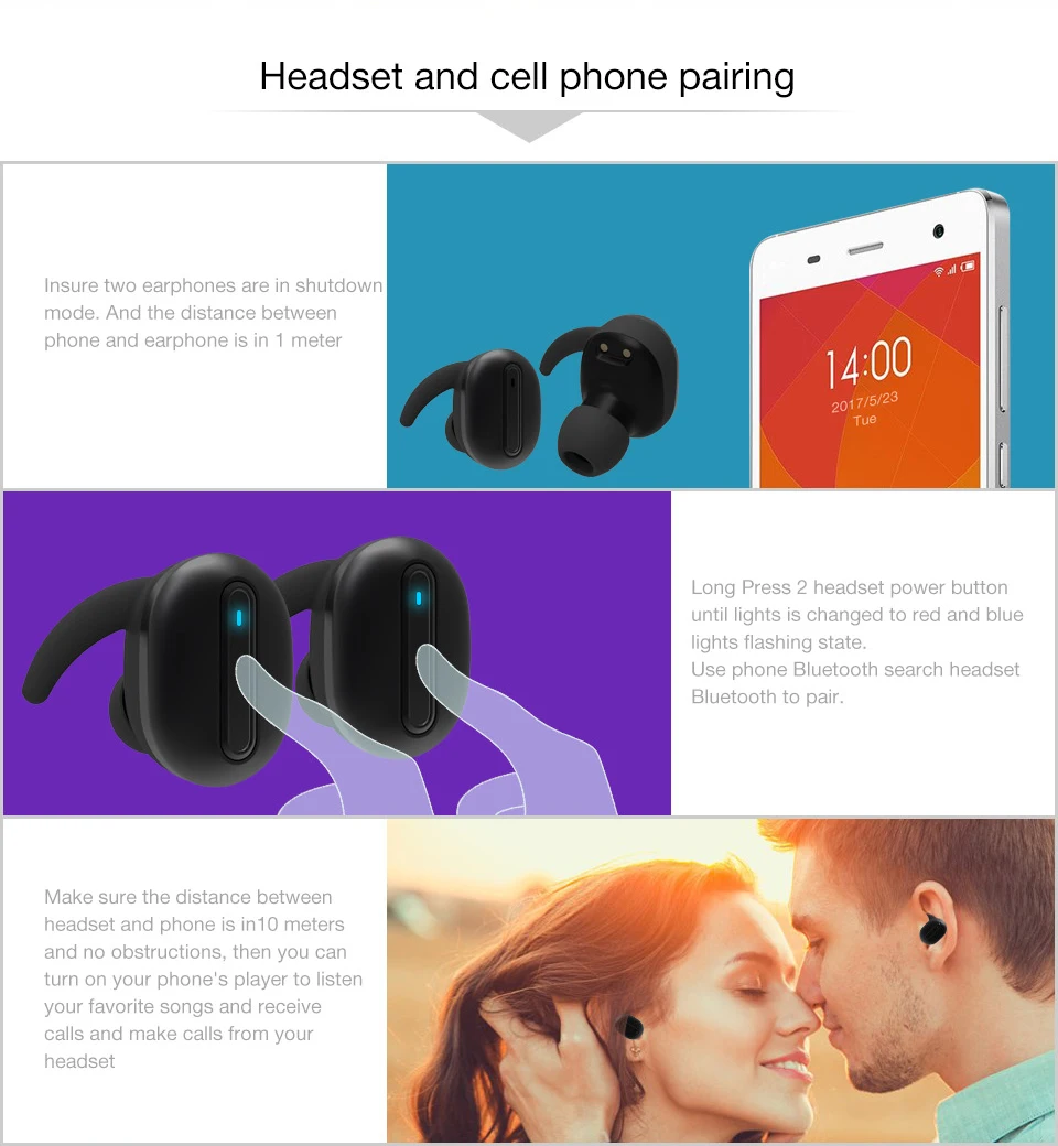 Настоящие Беспроводные спортивные стерео наушники, невидимые Мини Bluetooth наушники, гарнитура с зарядным устройством для телефона Android IOS
