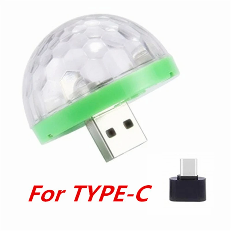Диско-светильник s Mini USB цветной светодиодный ночной Светильник самоходный хрустальный магический шар сценический источник питания лампа Романтический ночной Светильник