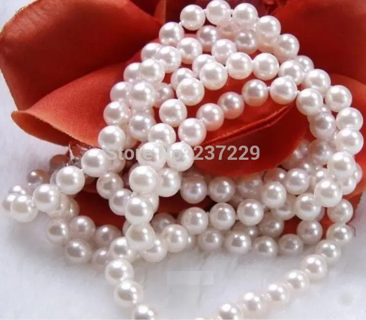 Ожерелье из белого жемчуга с натуральным жемчугом 7-8 мм | Украшения и аксессуары