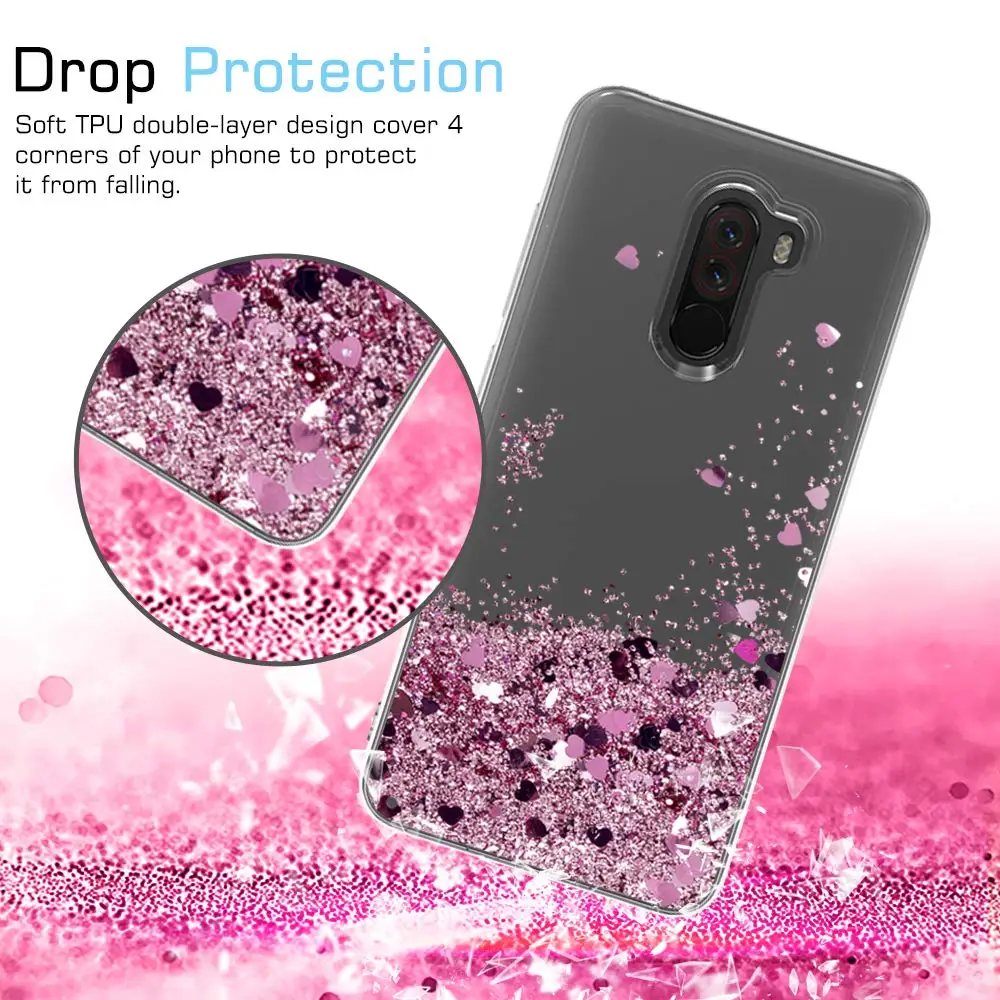 POCOPHONE F1 чехол светлый блестящий для xiao динамический песок Bling Star раскладной