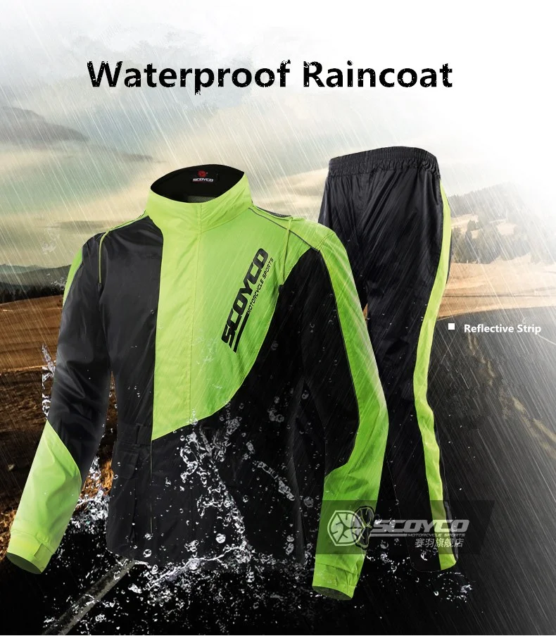 SCOYCO водонепроницаемый Riancoat костюм Светоотражающая мотоциклетная Одежда