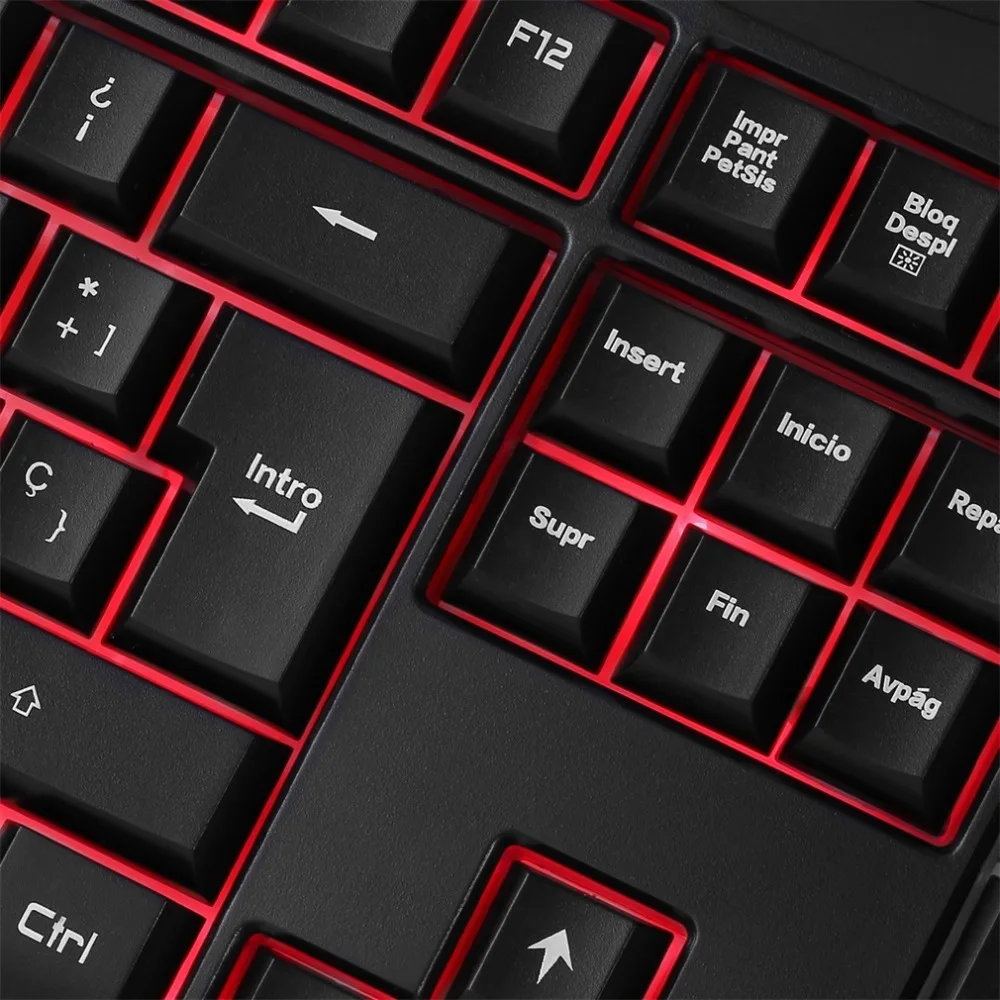 HS-5198 USB светящийся персонаж Проводная световая игровая клавиатура эргономичная