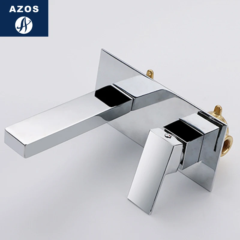 Azos In wall кран сплит умывальник латунный хромированный переключатель холодной и