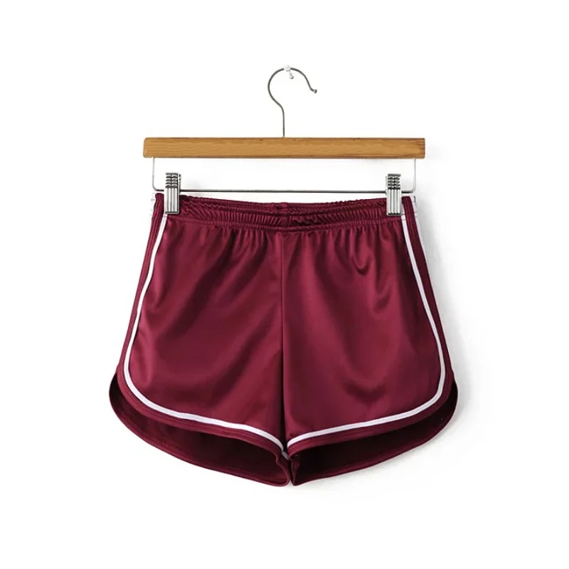Wine Red Женские спортивные шорты для фитнеса, йоги, спортивные шорты, крутые женские спортивные шорты для бега, одежда для фитнеса, штаны для бега, Прямая поставка - Цвет: Wine Red