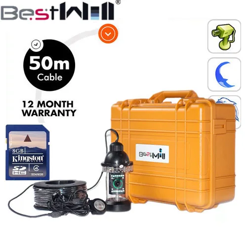 Original 30M Fishing Camera Underwater Fish Finder 7&quotLCD Monitor HD 600TVL Video DVR Recording White LED | Безопасность и