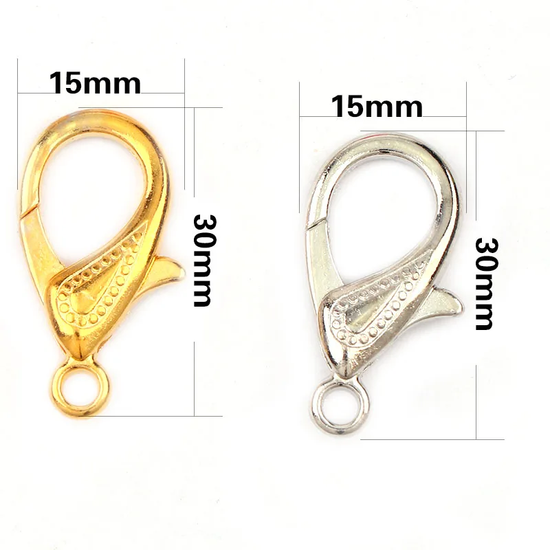 Двойной лист 15x30 мм золото и белый K застежка крючок ключевые детали цепочки DIY