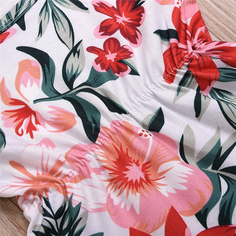 

Toddler Baby Girl Flower Ruffle Bodysuit Jumpsuit toddler baby girl summer sleeveless floral bodysuit clothes
