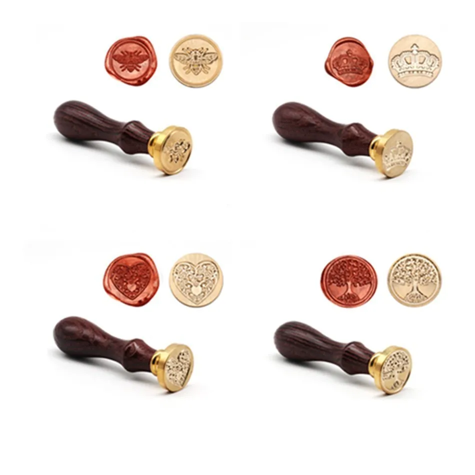 Diy классический ретр металлический уплотнительный воск штамп старую древесину