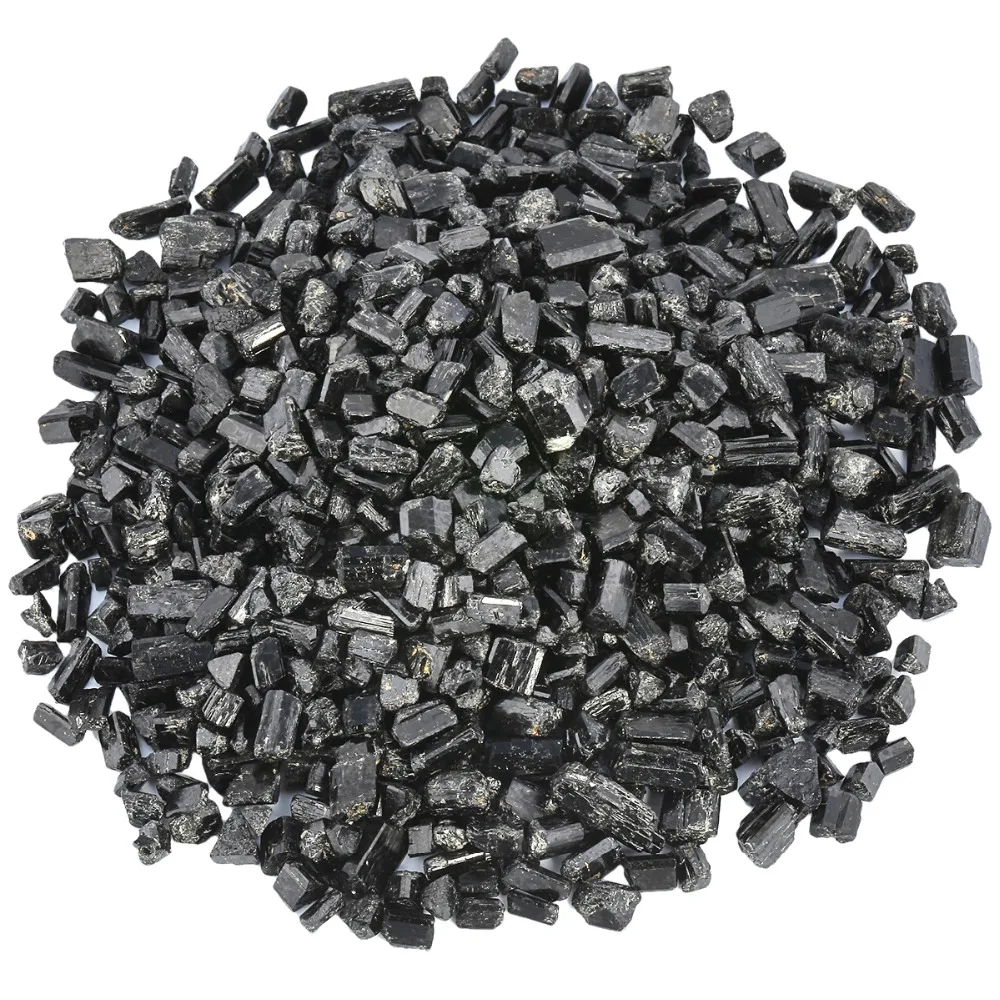 

TUMBEELLUWA 1lb (460g) Black Tourmaline Tumbled Stone Chips Stone Crushed Pieces Irregular Shaped Stones