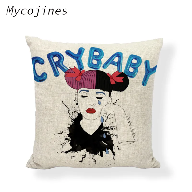 Melanie Martinez Crybaby, декоративные подушки, чехол для дома 45*45 см, наволочка из льняного материала, Дамское автомобильное кресло, кровать, Декор, аксессуары