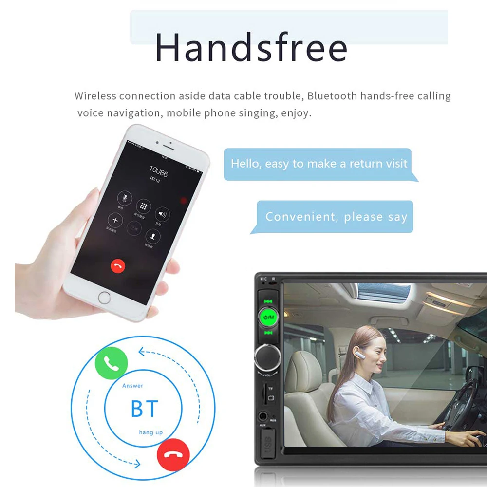 Автомагнитола Camecho 2din 7 &quotзеркальное соединение Авторадио 12 в Bluetooth громкой связи