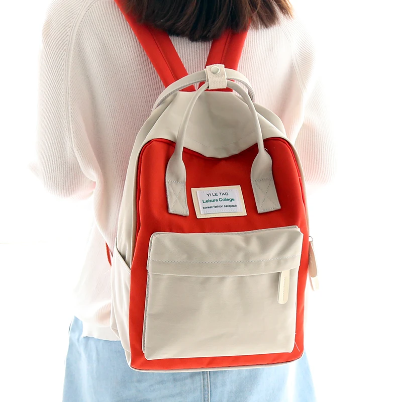 Women Canvas Backpacks Candy Color Waterproof School Bags for Teenagers Girls Big Laptop Backpack Patchwork Kanken New | Багаж и сумки