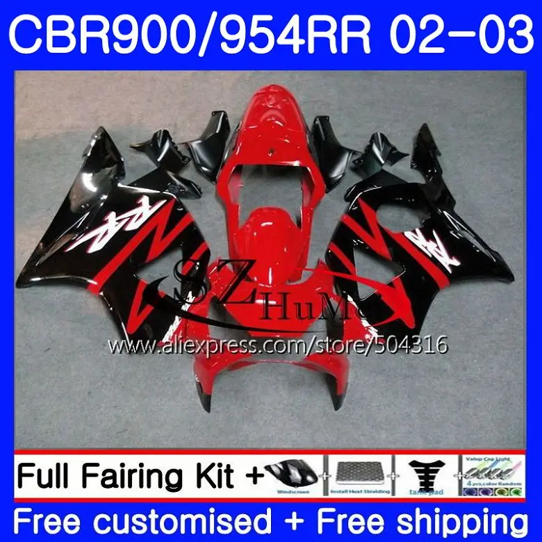 

Body For HONDA CBR900RR CBR 954 RR CBR900 RR CBR954 RR 55NO.1 CBR 900RR CBR954RR 02 03 CBR 954RR 2002 2003 Fairings Red black
