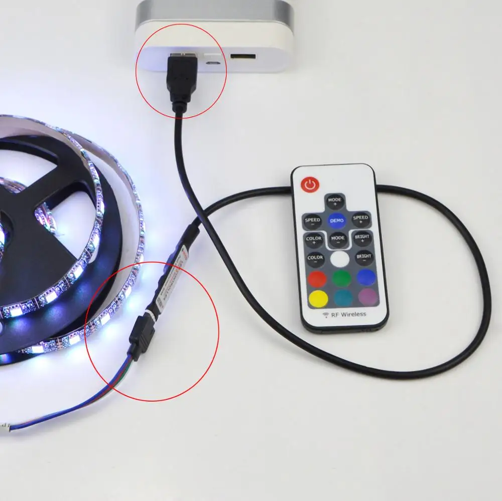 5 в USB Светодиодная лента RGB пульт дистанционного управления 3 клавиши Диммер/24Key