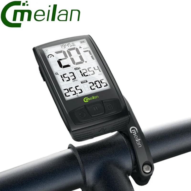 

Meilan M4 BT4.0 Wireless Bike Computer Stopwatch Speedometer Outdoor Sports Speed Cadence Sensor Odometer USB Rechargeable