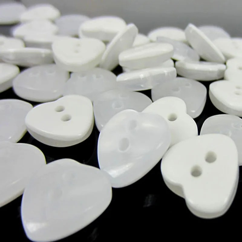 Пуговицы прозрачные в форме сердца 1/2 дюйма 50 шт. 11 х12 мм|buttons clear|resin buttonsheart buttons |