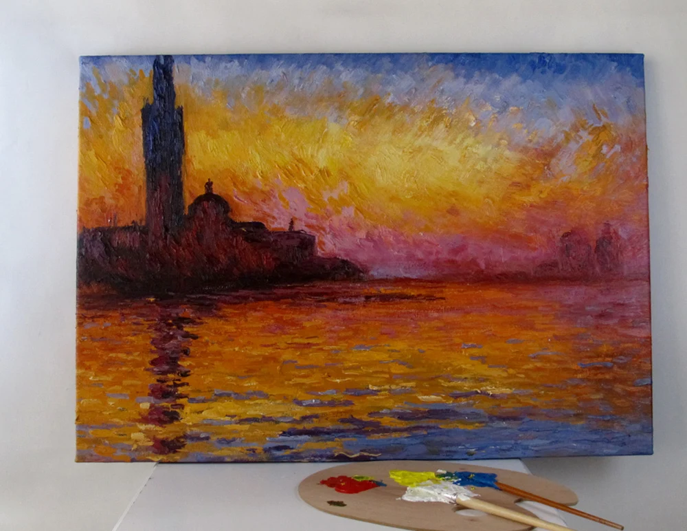 

Handmade oil painting Reproduction of San Giorgio Maggiore at Dusk by Claude Monet