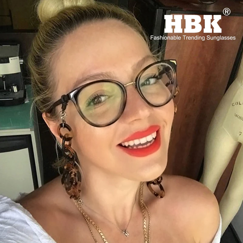 HBK роскошные очки в оправе кошачий глаз для мужчин и женщин трендовые стильные