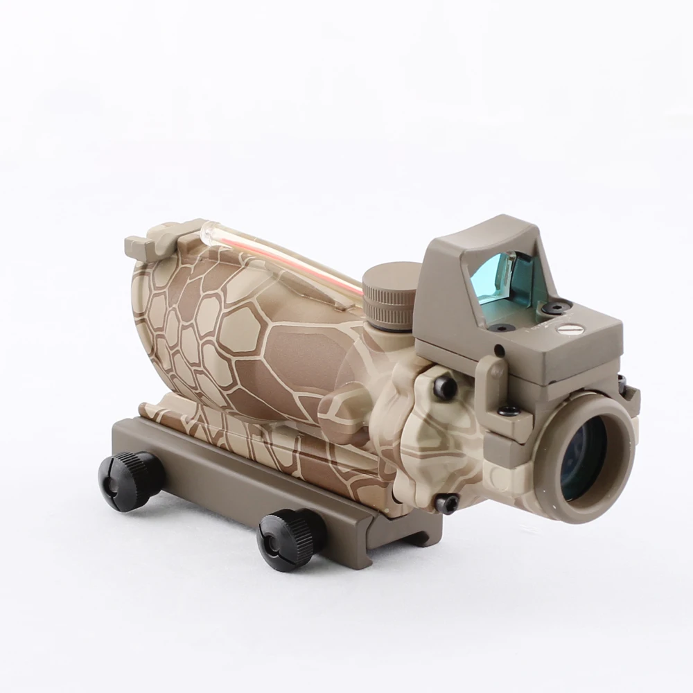 SPINA Оптика Тактический ACOG 4X32 стиль волоконный источник Красная светящаяся