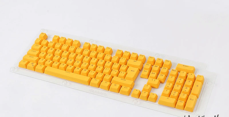 [HFSECURITY] OEM 104 клавиш с подсветкой PBT колпачки для механической клавиатуры Розовый Оранжевый Синий Зеленый цвет полупрозрачные колпачки для ключей - Цвет: Yellow