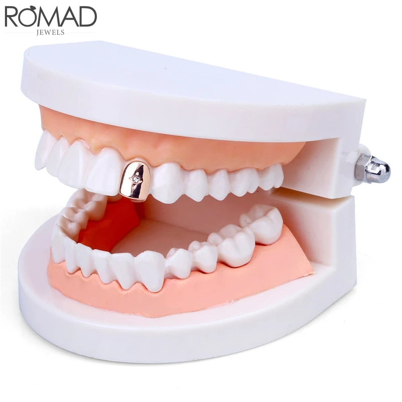 ROMAD Рэппер зубы grillz хип хоп золотые зубы грили зубные Панк зубы сетки накладки панк украшения для зубов Косплей вечерние подарки R5