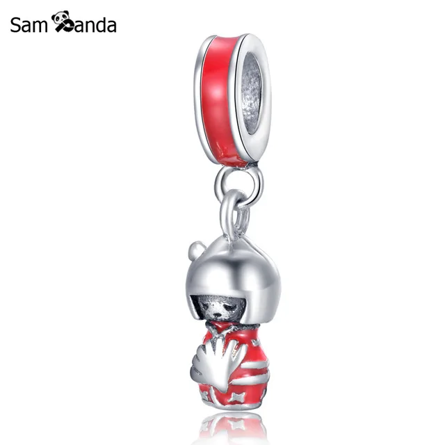 Подвеска Шарм из серебра 925 пробы с бусинами Kokeshi японская кукла