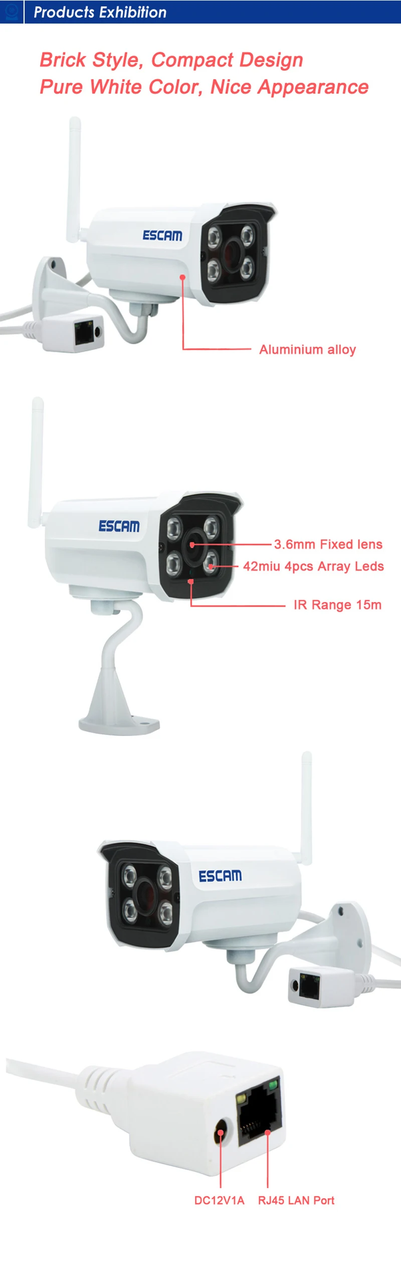 ESCAM QD900 HD 1080P 2MP wifi ip-камера сетевая инфракрасная пуля IP66 уличная Водонепроницаемая Onvif Беспроводная CCTV камера наблюдения s