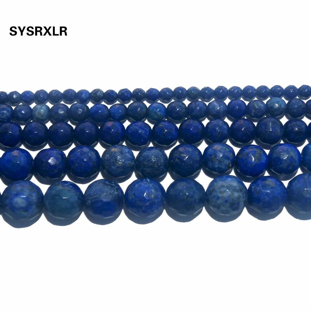 Ограненный натуральный камень лазурит бусины для изготовления ювелирных