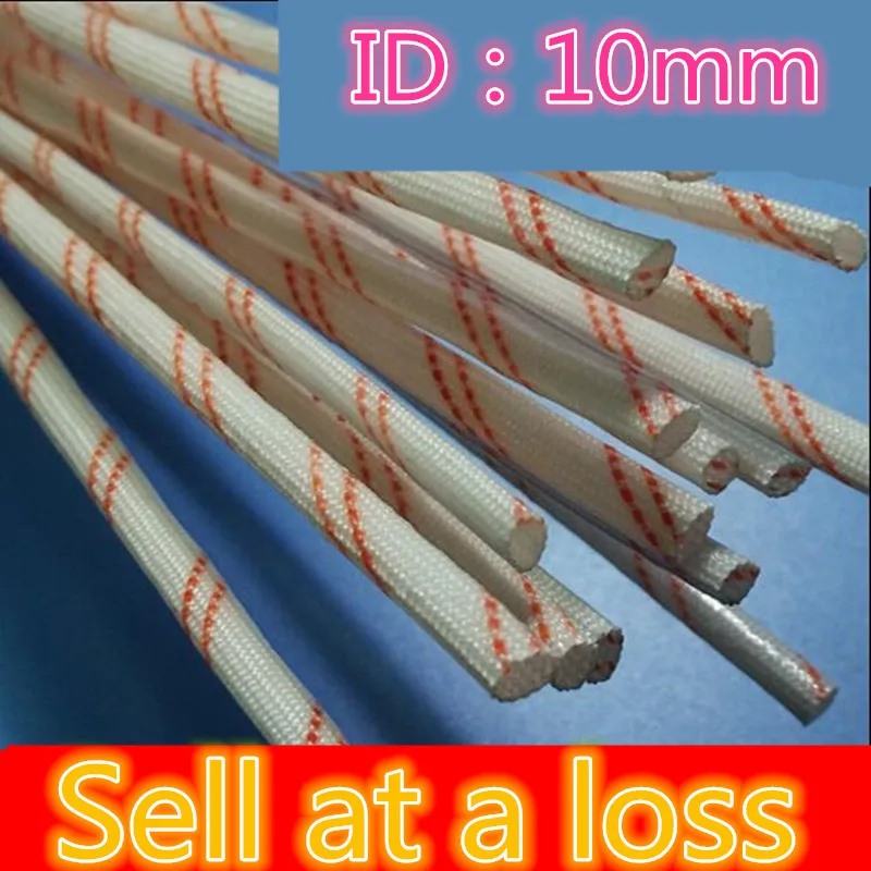

0.9Meter YL448 10MM Diameter High Temperature Sleeve Alkali-free Glass Fiber Tube Power Cord Bushing Wire Casing Free Shipping