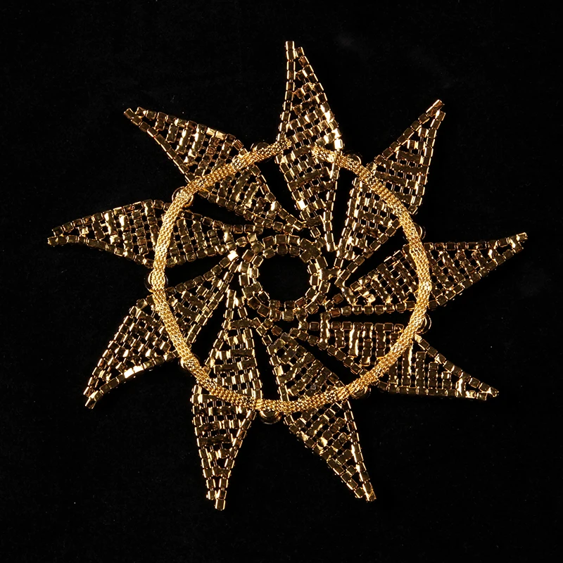 13*13cm Gold And Silver Colour Polygon Crystal DIY Wedding Evening Dress Sewing On Rhinestone Applique | Дом и сад