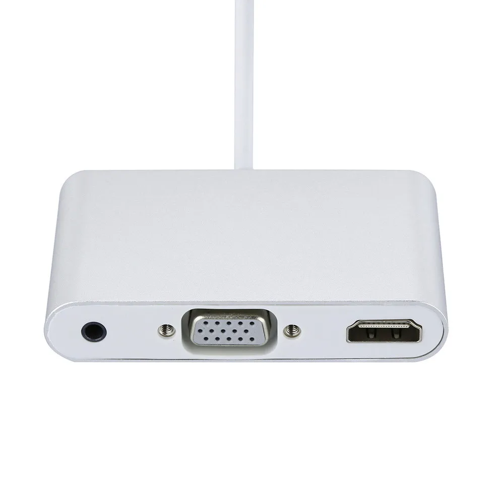 Mosunx тип-c к HDMI VGA 3 5 мм аудио адаптер 3в1 USB-C конвертер кабель концентратор 8D1115