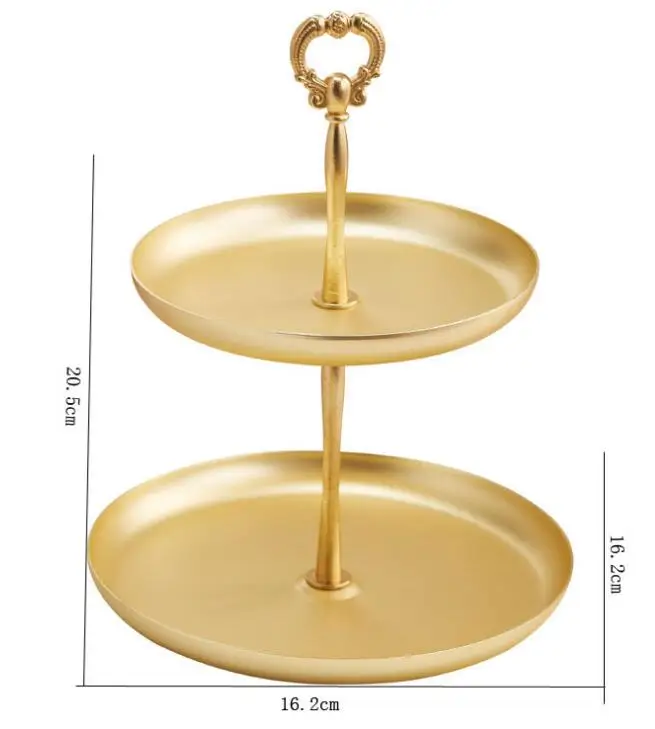 golden 2 layers Два металлическая подставка лоток для хранения ювелирных изделий цепочки и ожерелья браслет серьги прихожей Key Holder туалетный столик Организатор - Цвет: golden 2 layers