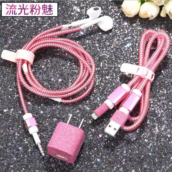 style 6 Роскошные Защита для usb-кабеля устройство для сматывания шнура от наушников Кабельный органайзер тпу спиральный usb-шнур с зарядным устройством для iphone 8 7 6 5 - Цвет: style 6