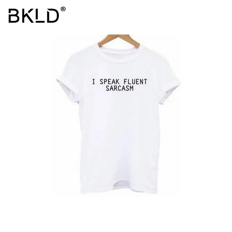BKLD I Talk свободные футболки в стиле панк с принтом букв женские повседневные