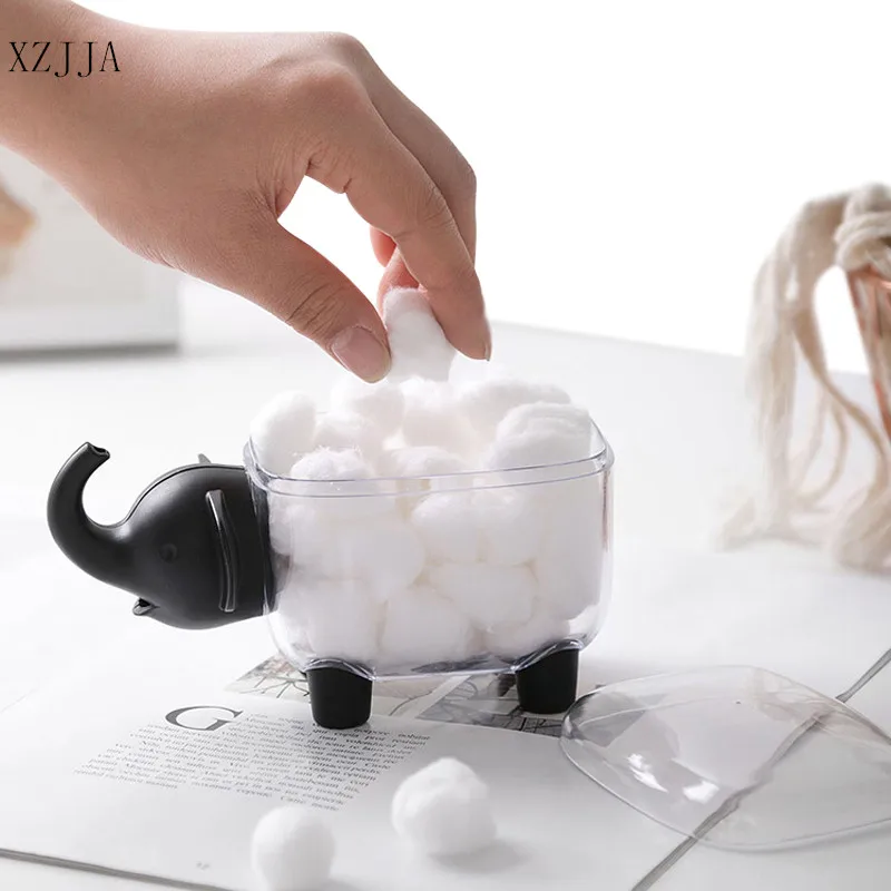 XZJJA Creative Cartoon Dust-proof Cotton Swab Storage Box Cute Elephant Cosmetic Home Desktop Organizer | Дом и сад
