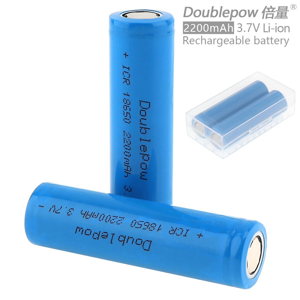 Doublepow 2шт 18650 2200mAh 3 7 V литий ионная аккумуляторная батарея с предохранительным