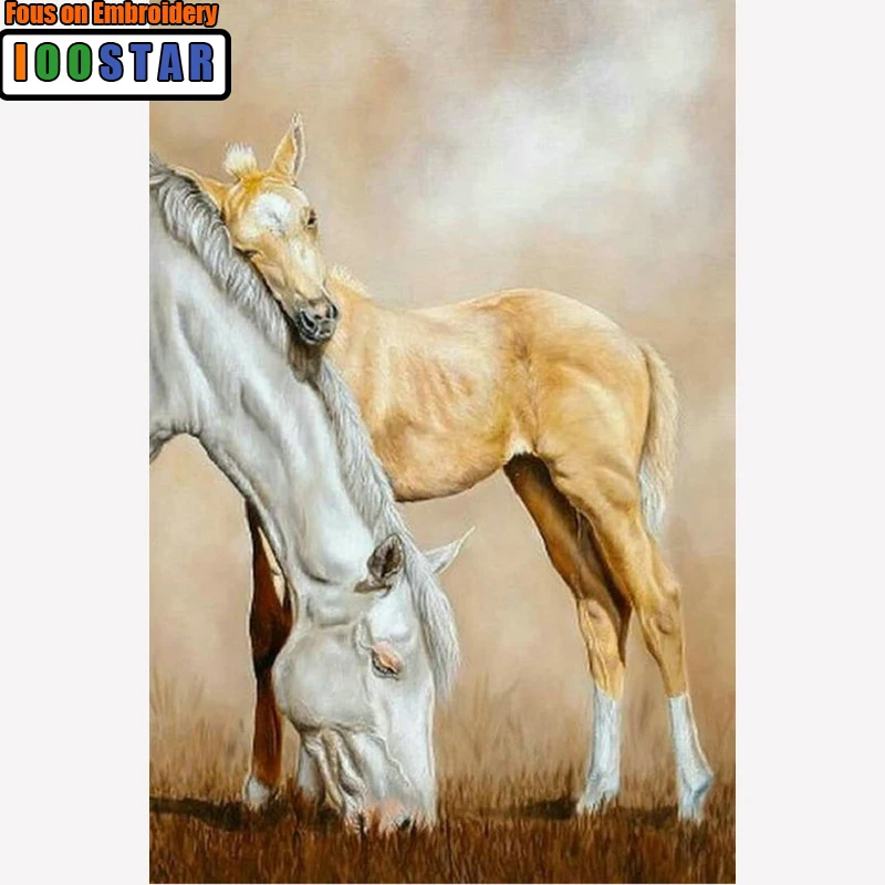 

Diamond embroidery animal stickers diy 5d diamond painting cross stitch horses picture pastes rhinestone diamond art painting