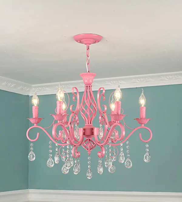 6 lights-Pink Artpad K9, Современный хрустальный светильник-Люстра для гостиной, свадьбы, комнаты, Декор, зеленый, розовый, светодиодный, для девочек, для детей, для спальни, подвесной светильник s - Цвет корпуса: 6 lights-Pink