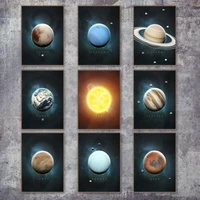 sun venus saturn mars earth pluto planet wall art canvas painting nordic posters and prints wall pictures for living room decor